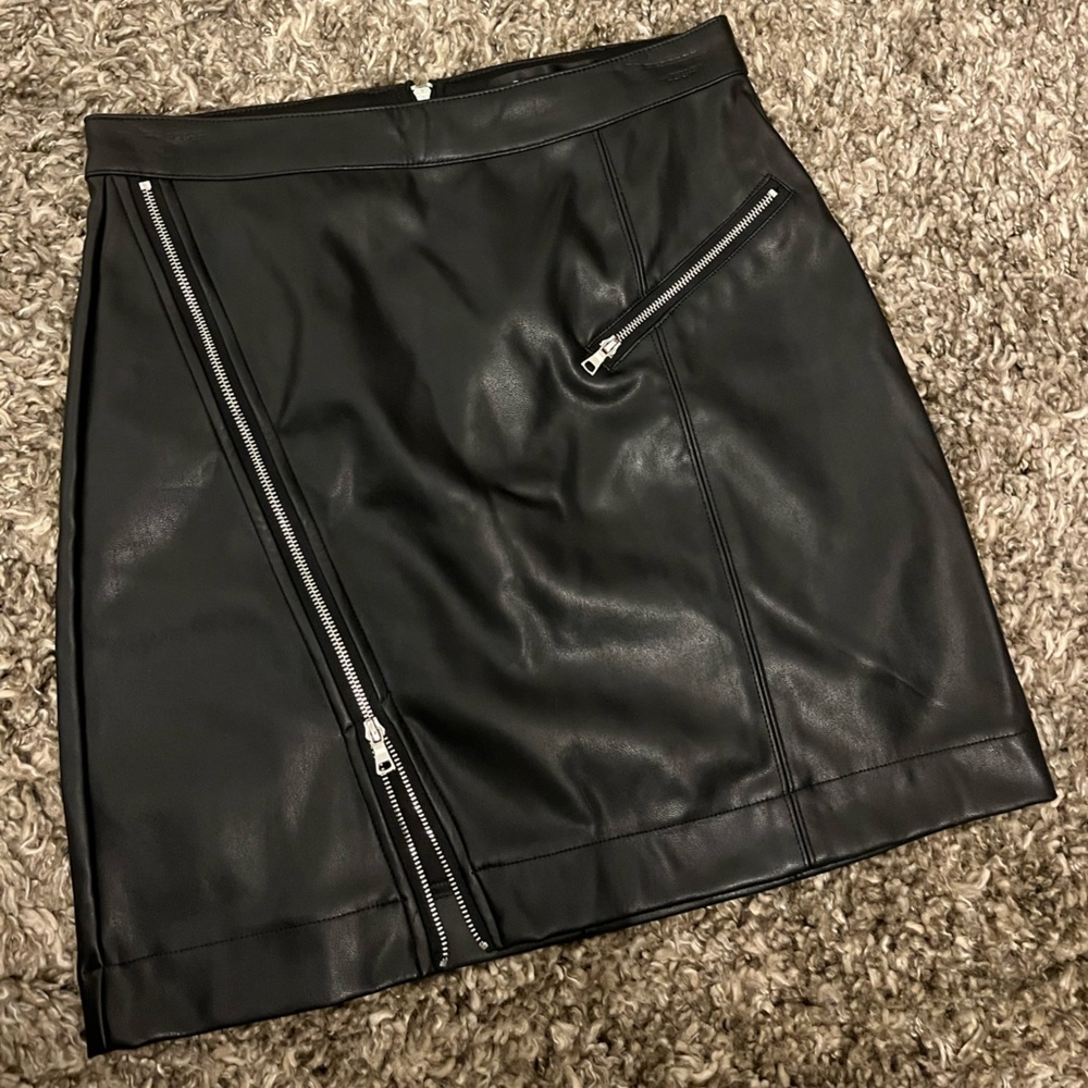 Dynamite Black Pleather Mini Skirt